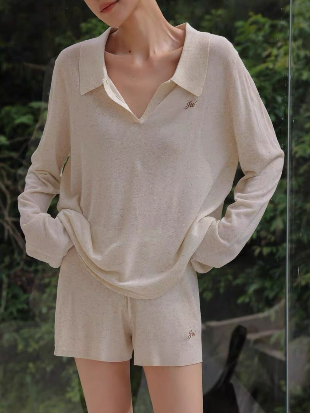 Pauren Lyocell & Linen Blend Lounge Top and Shorts