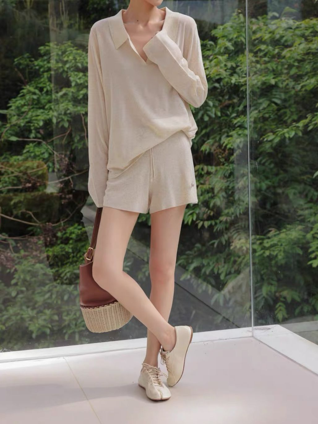 Pauren Lyocell & Linen Blend Lounge Top and Shorts
