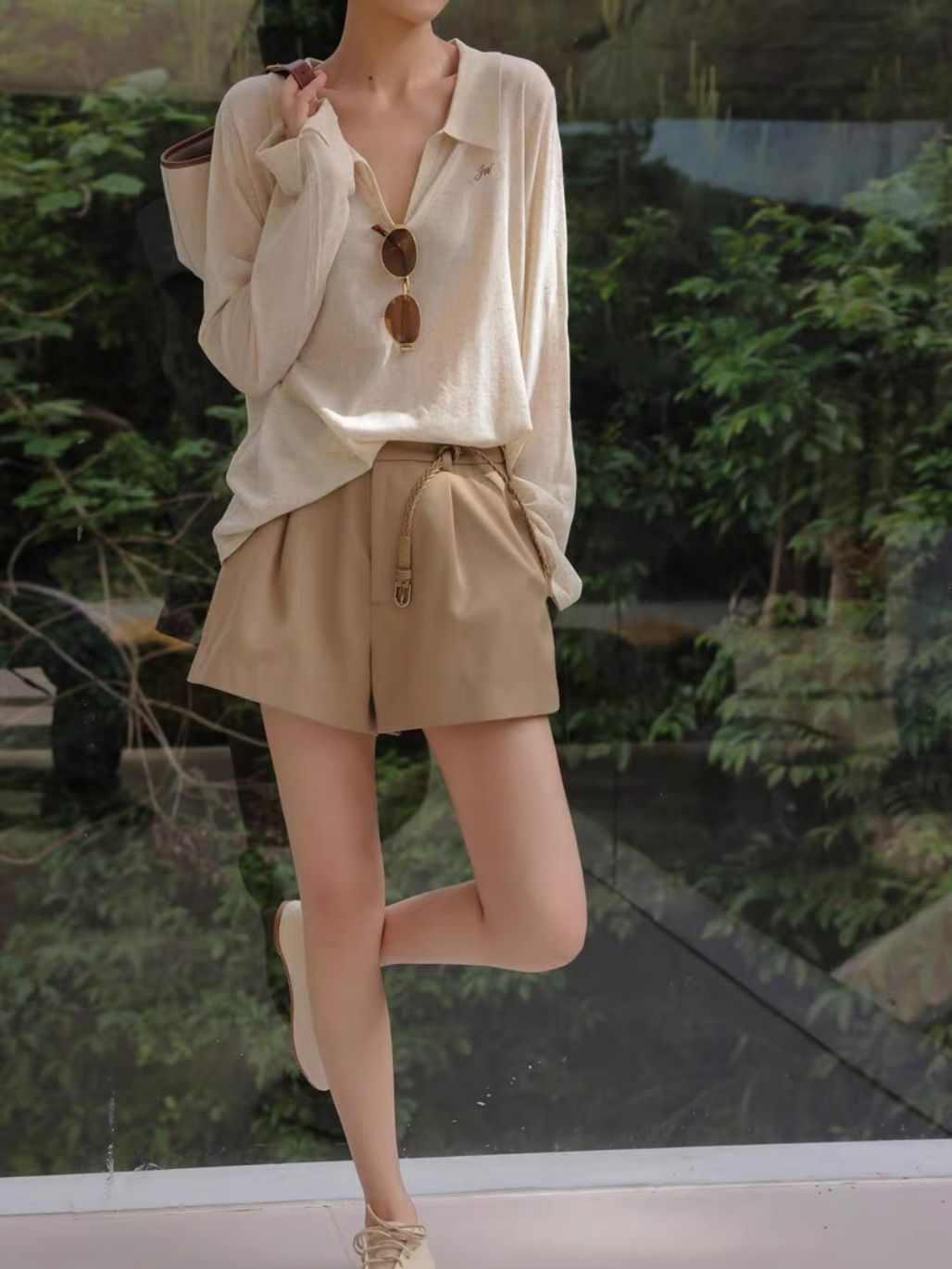 Pauren Lyocell & Linen Blend Lounge Top and Shorts