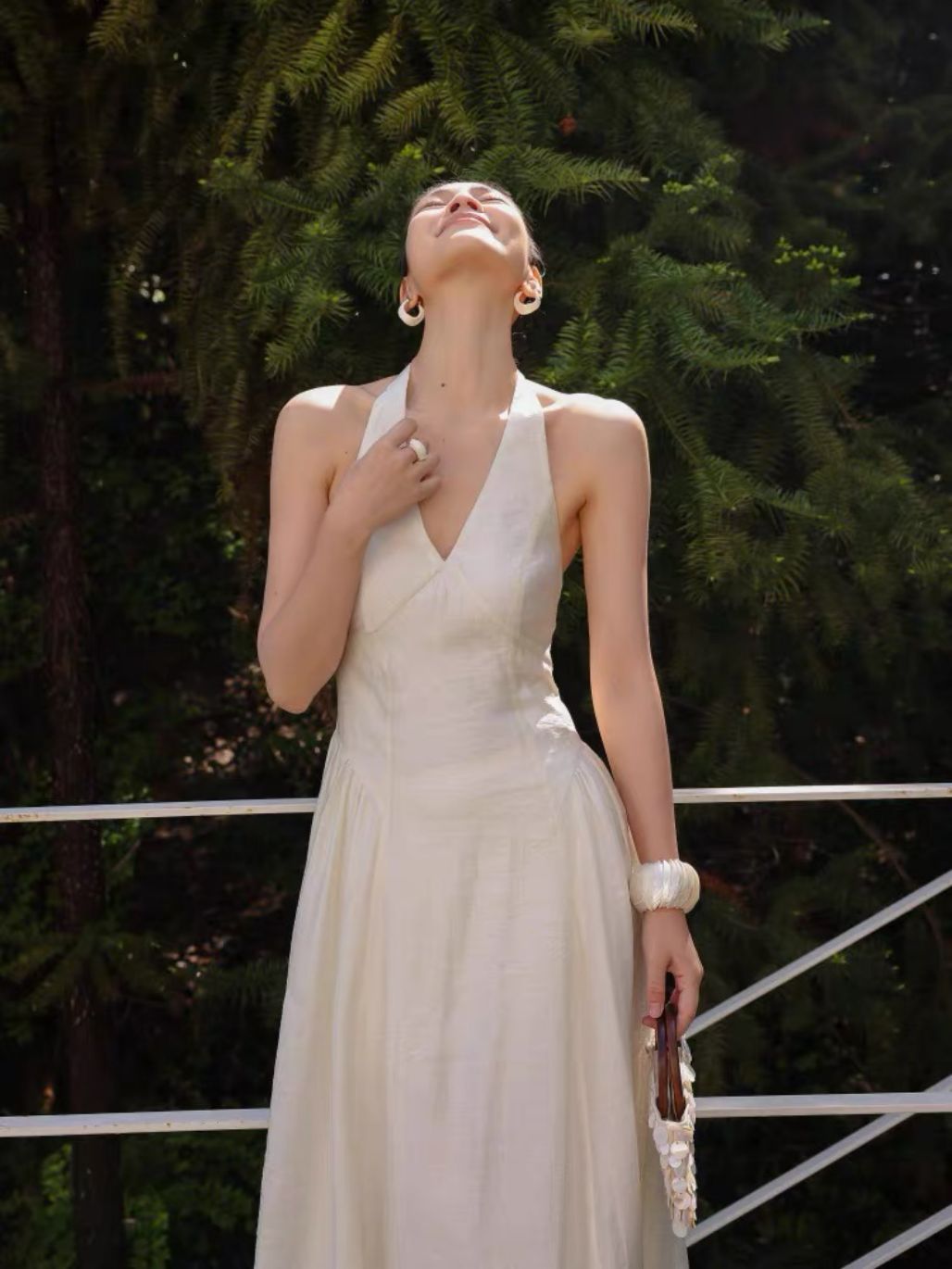 Letty Lyocel Blend Flowy Halter Neck Dress