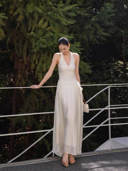 Letty Lyocel Blend Flowy Halter Neck Dress