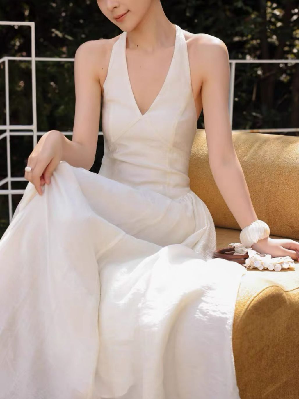 Letty Lyocel Blend Flowy Halter Neck Dress