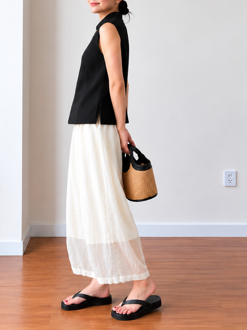 Jian Ken Relaxed Ramie Tapered Pants