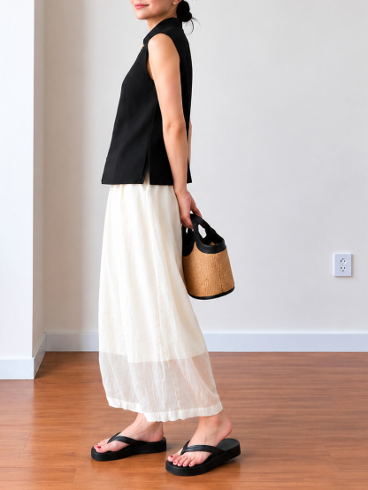 Jian Ken Relaxed Ramie Tapered Pants