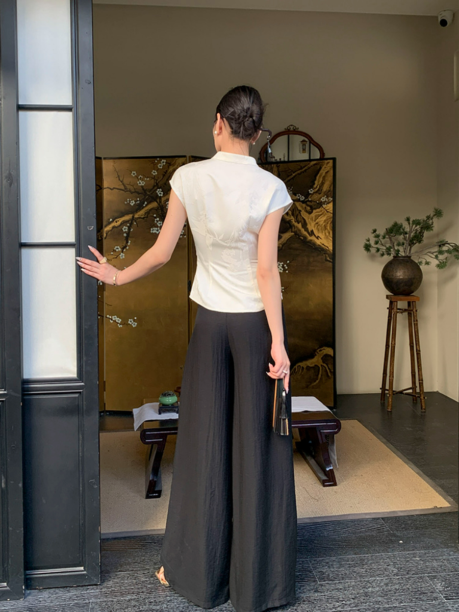 Ding Fang Cap Sleeve Oriental Top-The Black Bow-
