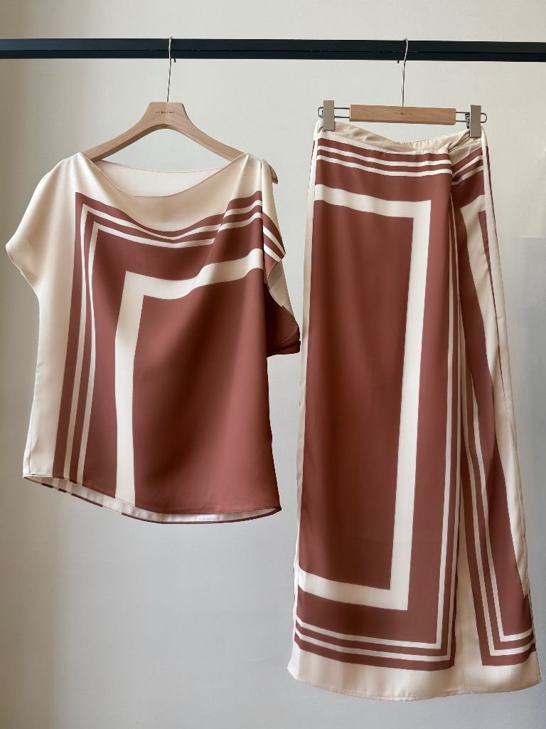 Wrenley Geometric Draped Top (Skirt to purchase seperately)