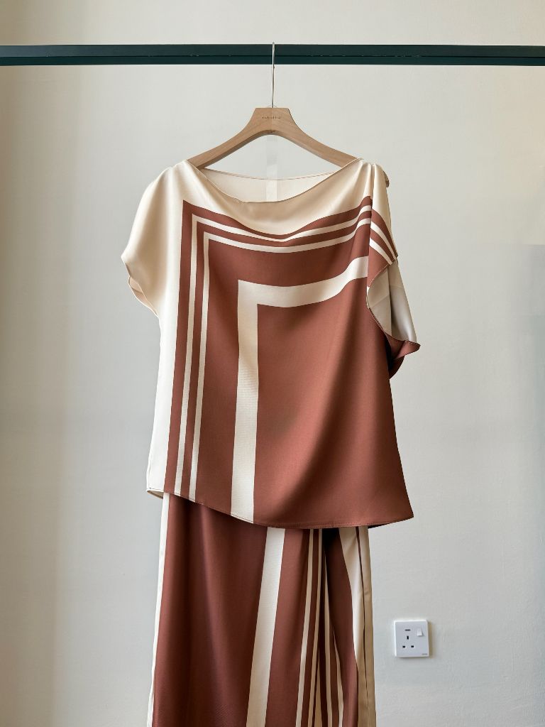 Wrenley Geometric Draped Top (Skirt to purchase seperately)