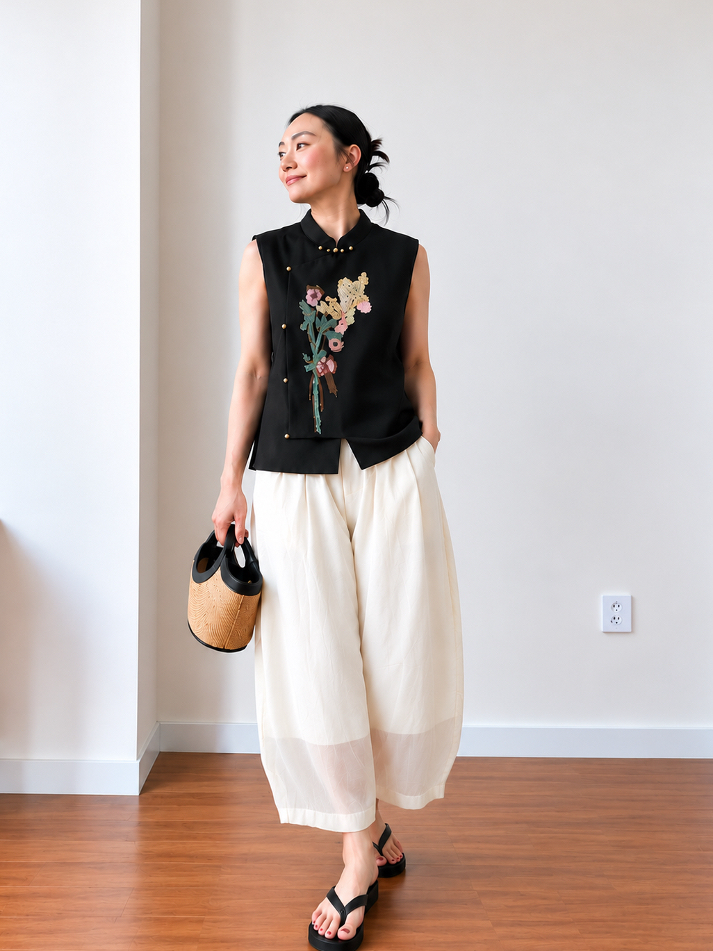 Jian Ken Relaxed Ramie Tapered Pants
