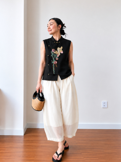 Jian Ken Relaxed Ramie Tapered Pants