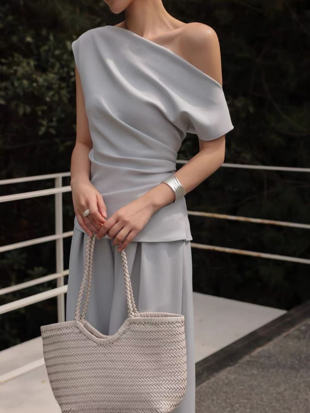 Layen One Shoulder Drape Top & Culottes (Sold seperately)