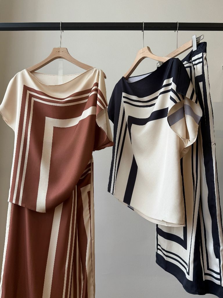 Wrenley Geometric Draped Top (Skirt to purchase seperately)