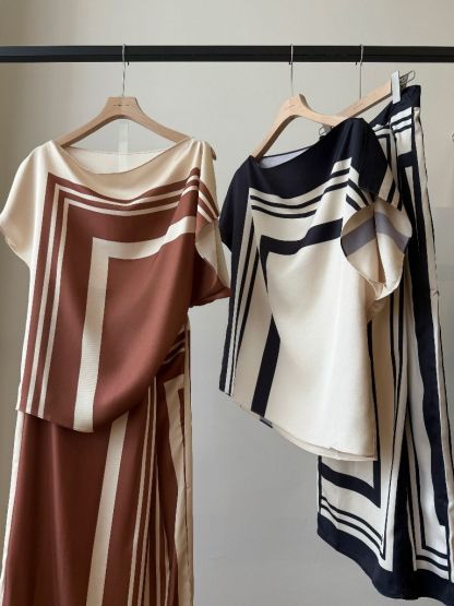 Wrenley Geometric Draped Top (Skirt to purchase seperately)