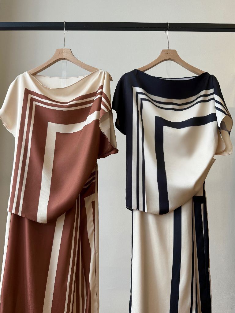 Wrenley Geometric Draped Top (Skirt to purchase seperately)