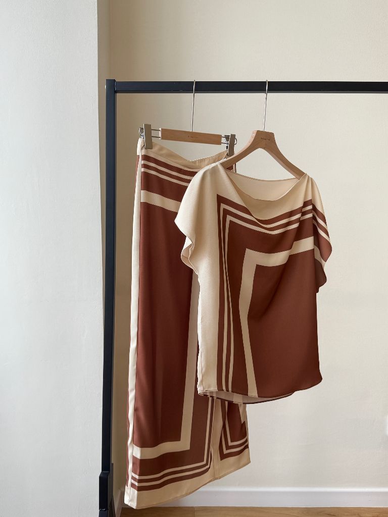 Wrenley Geometric Draped Top (Skirt to purchase seperately)