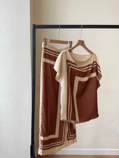 Wrenley Geometric Draped Top (Skirt to purchase seperately)