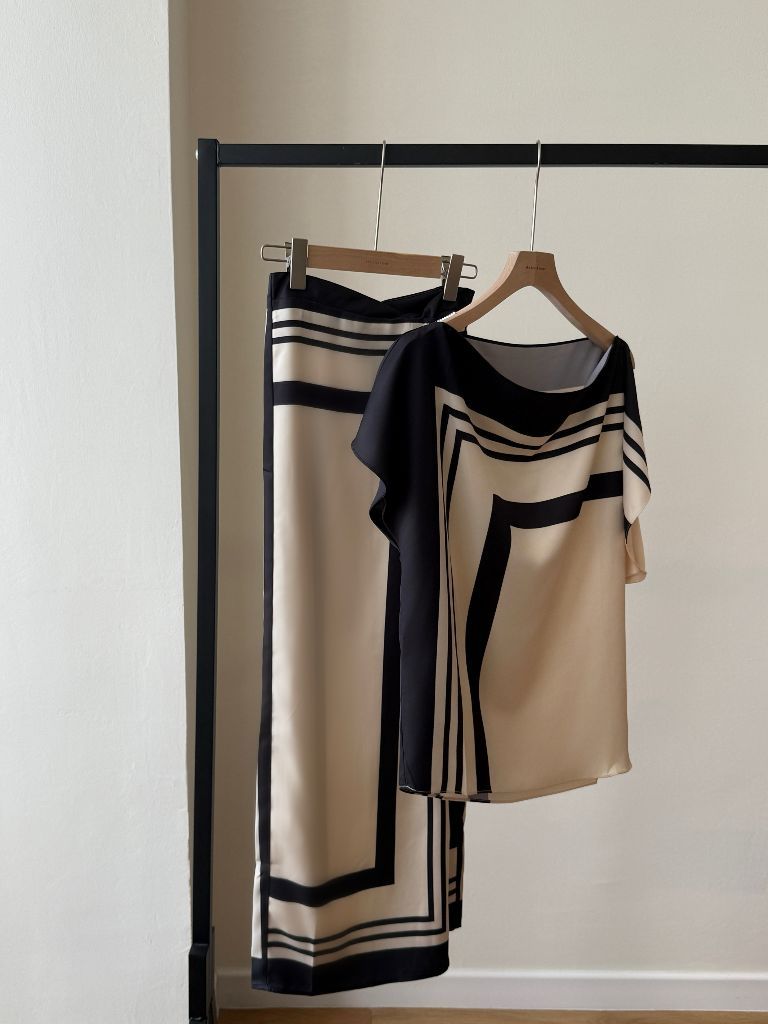 Wrenley Geometric Draped Top (Skirt to purchase seperately)