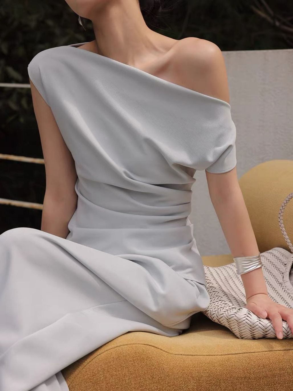 Layen One Shoulder Drape Top & Culottes (Sold seperately)