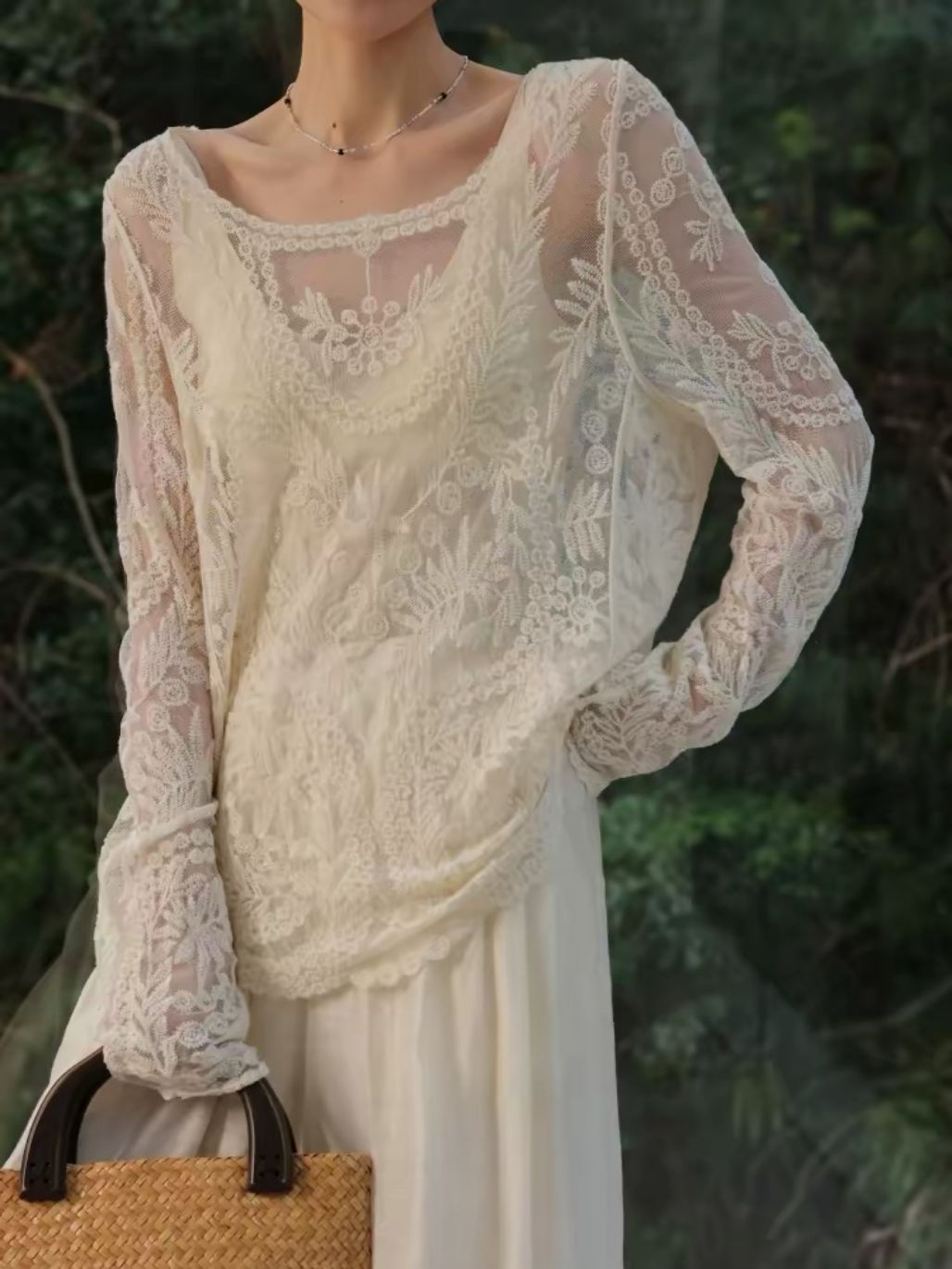Lizbeth Graceful Embroided Sheer Top