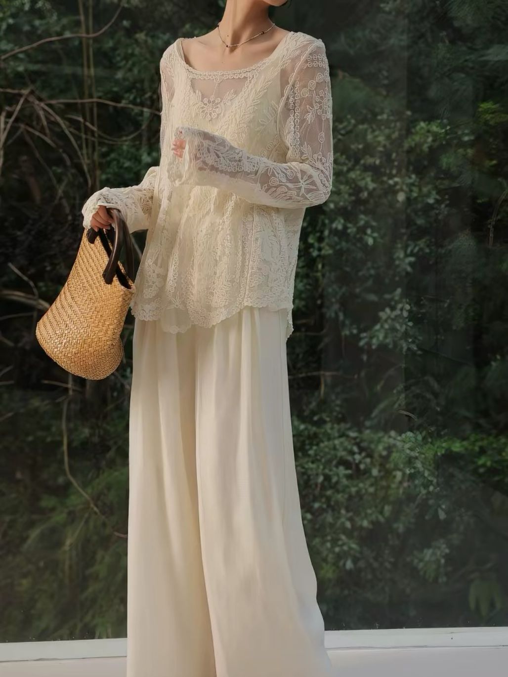 Lizbeth Graceful Embroided Sheer Top