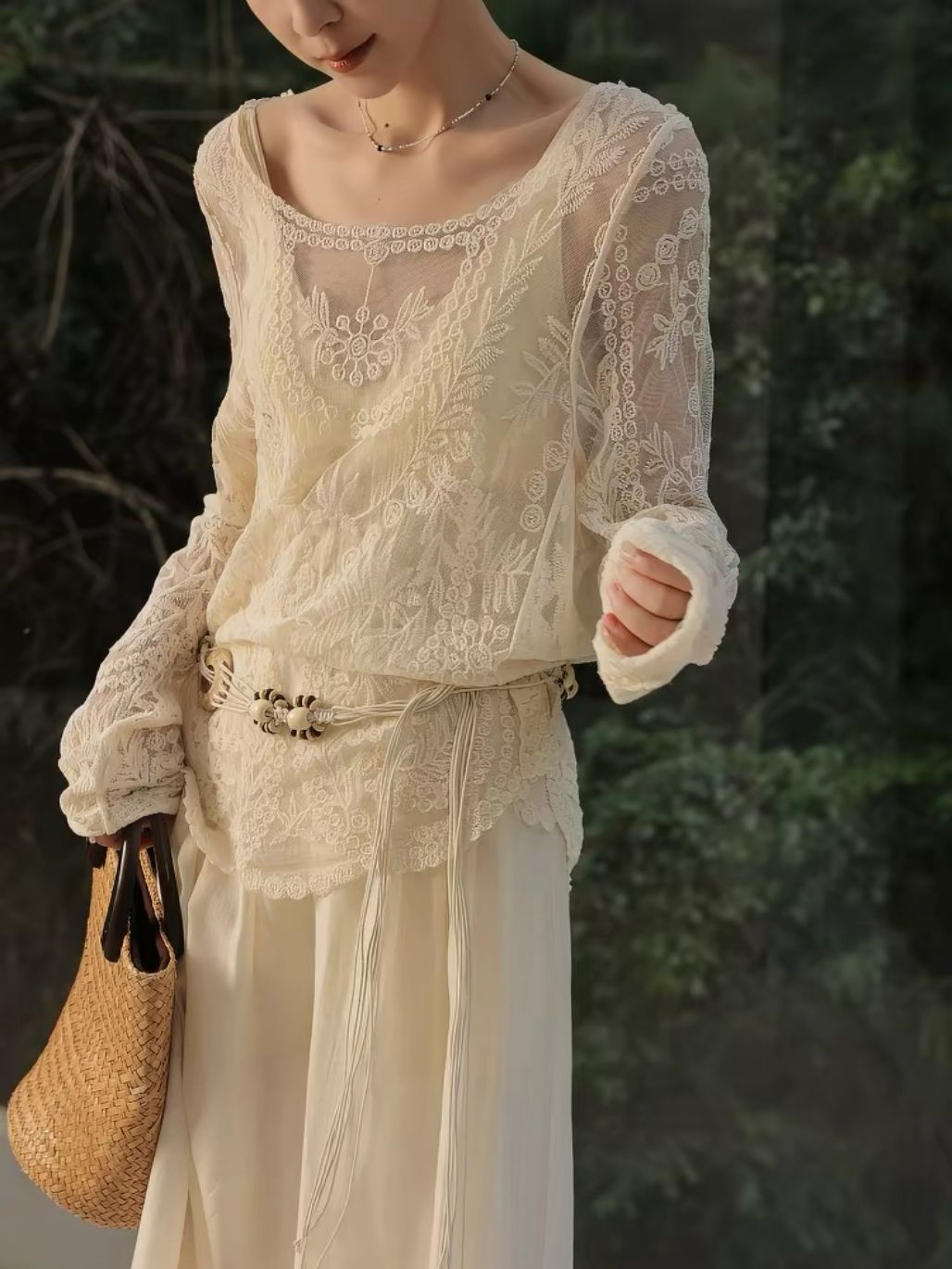 Lizbeth Graceful Embroided Sheer Top