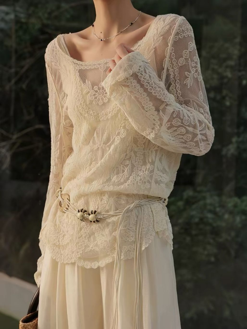 Lizbeth Graceful Embroided Sheer Top