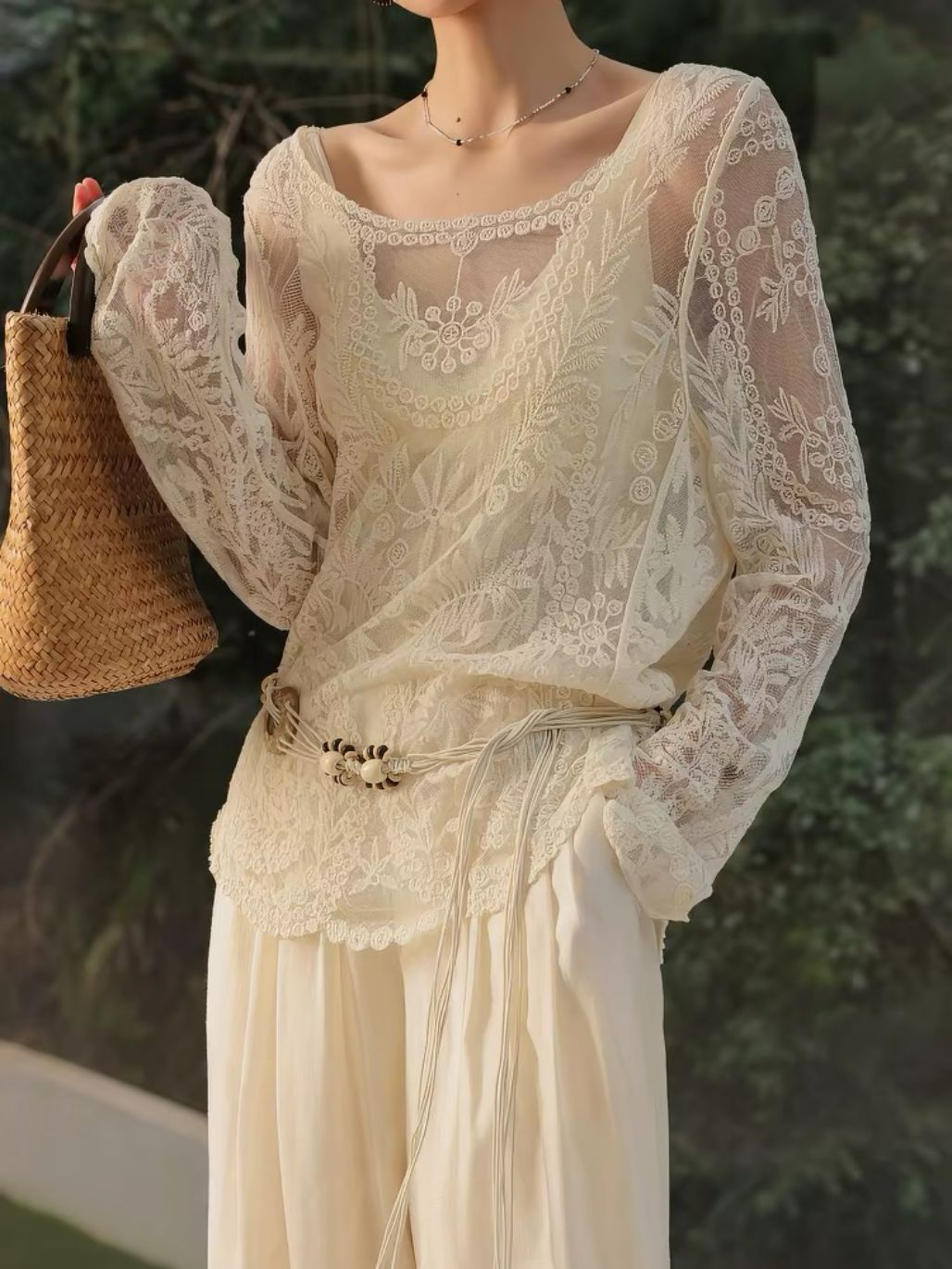 Lizbeth Graceful Embroided Sheer Top