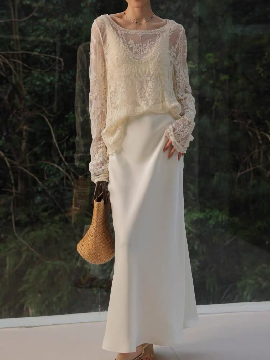 Lizbeth Graceful Embroided Sheer Top