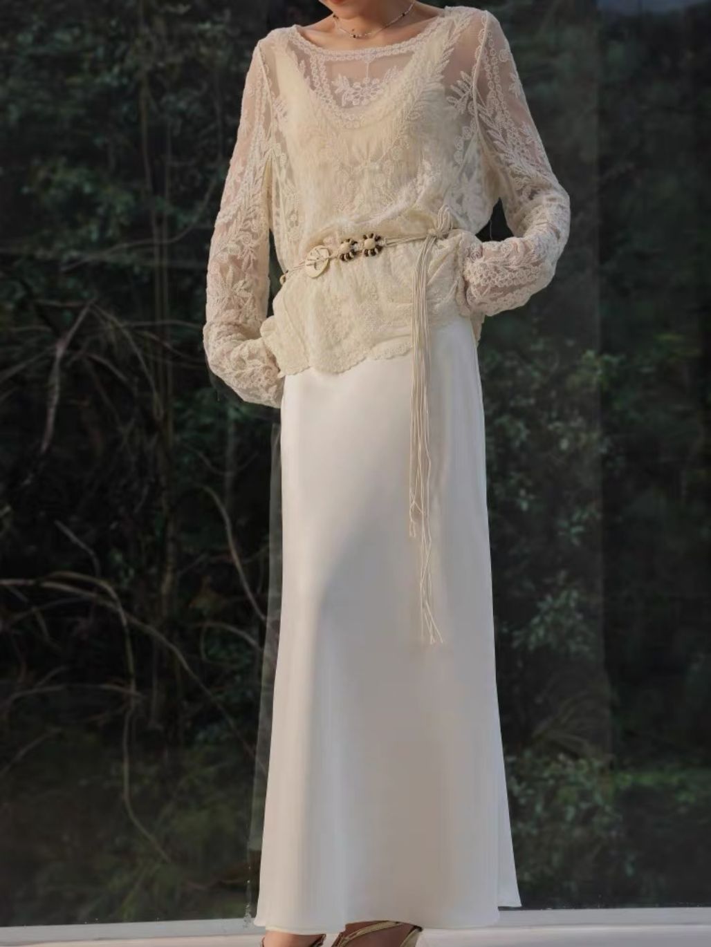 Lizbeth Graceful Embroided Sheer Top