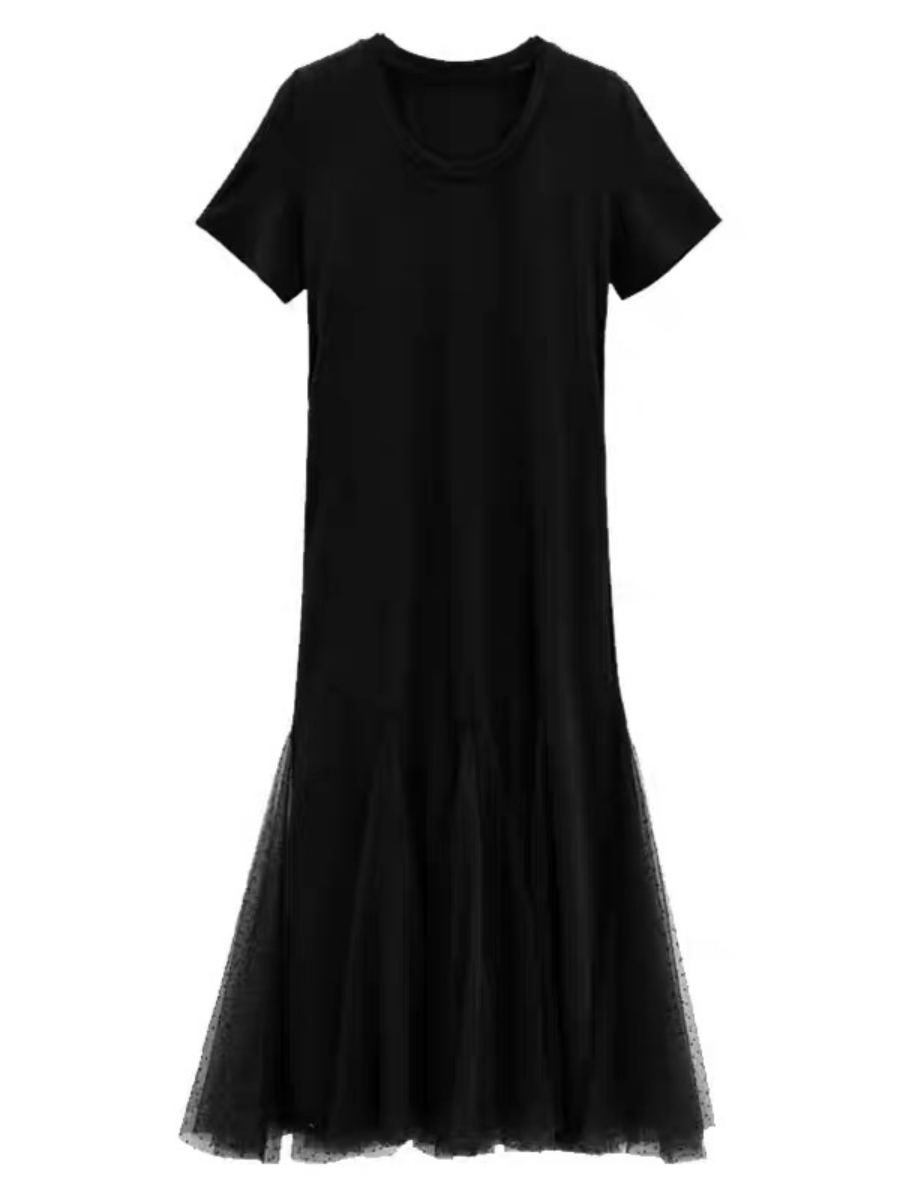 Landy Mesh Hem T-Shirt Dress