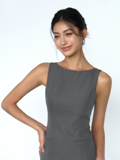 Meyl OL Mini Dress with Fake Pocket-The Black Bow-
