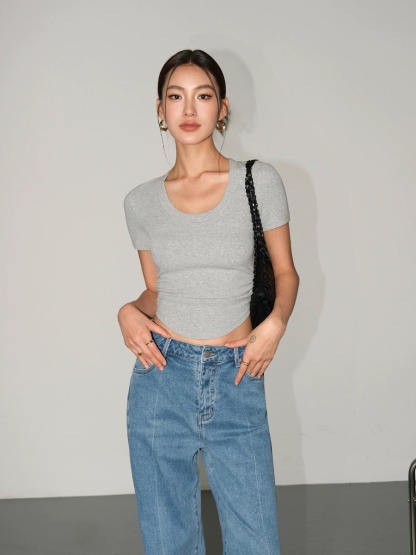 Moning Round Neck Top-The Black Bow-
