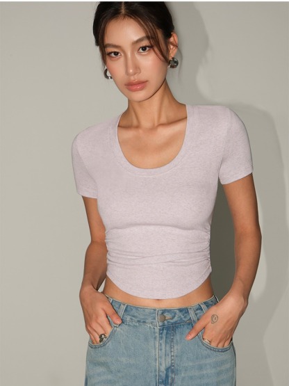 Moning Round Neck Top-The Black Bow-