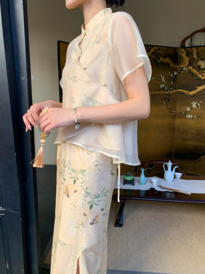 Ding Xiang Oriental Top & Skirt Set-The Black Bow-
