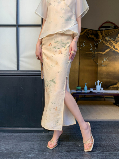 Ding Xiang Oriental Top & Skirt Set-The Black Bow-