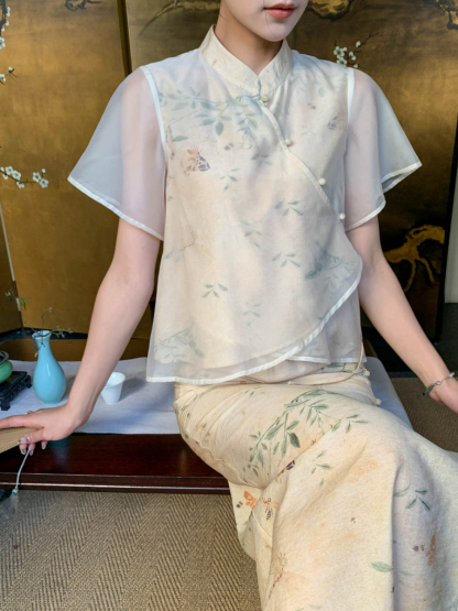 Ding Xiang Oriental Top & Skirt Set-The Black Bow-