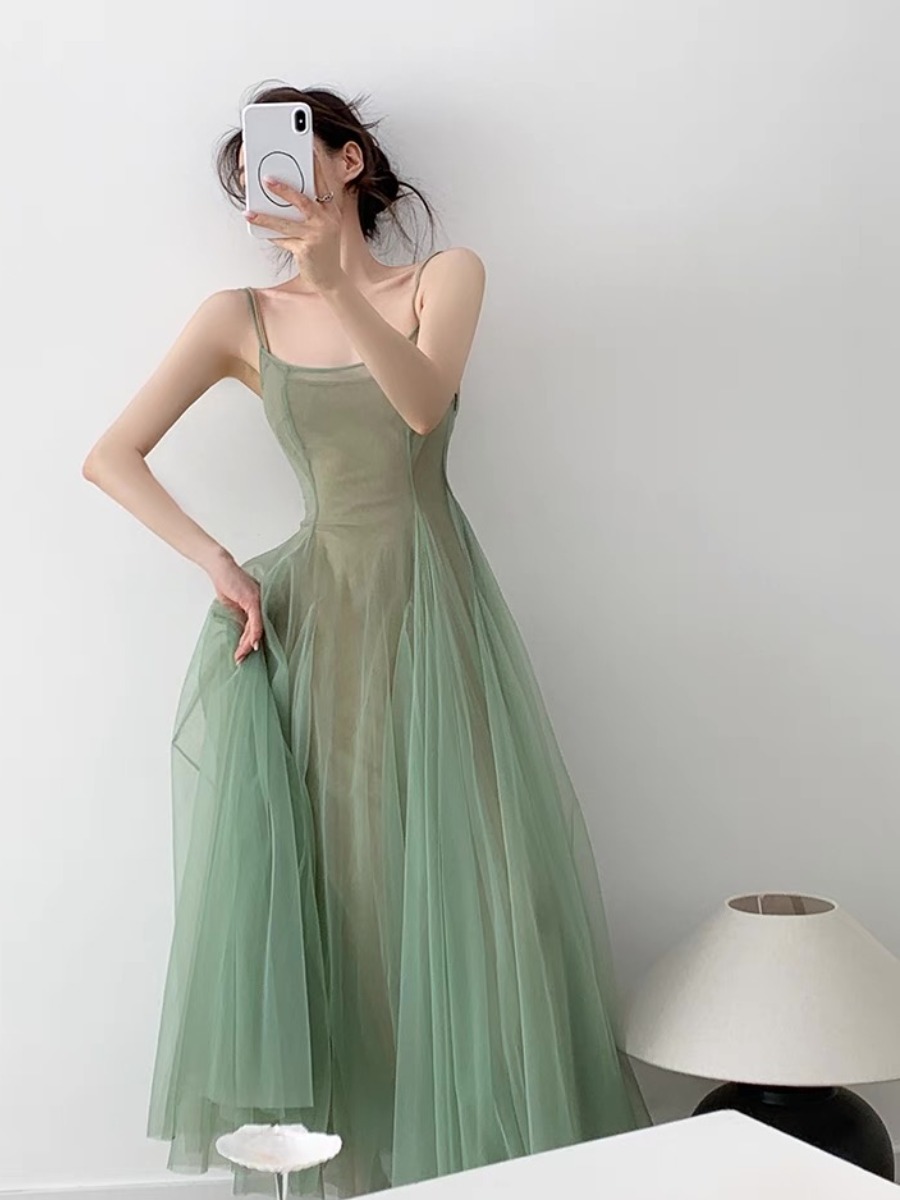 Kyaya Sheer Flare Dress -The Black Bow