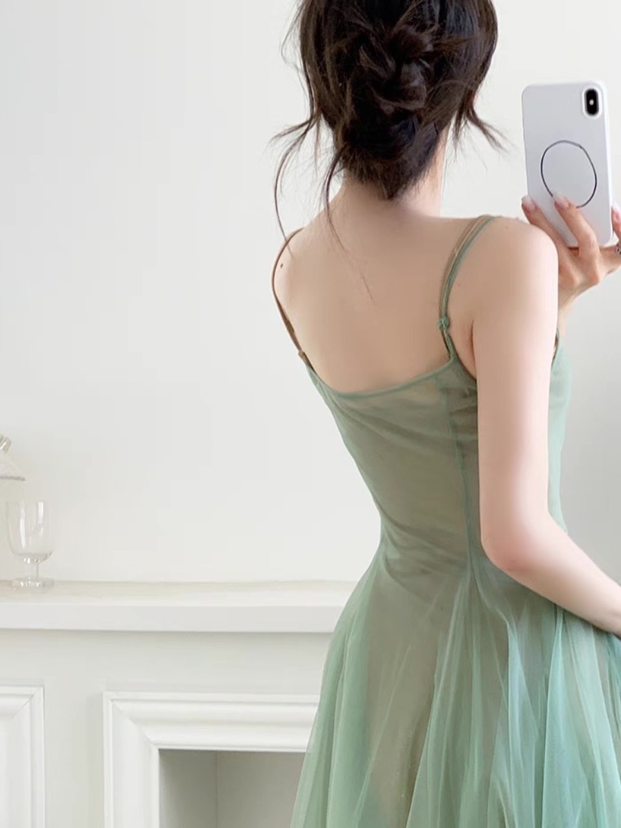 Kyaya Sheer Flare Dress -The Black Bow