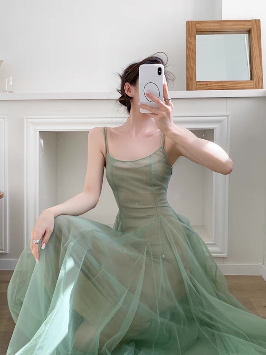 Kyaya Sheer Flare Dress -The Black Bow