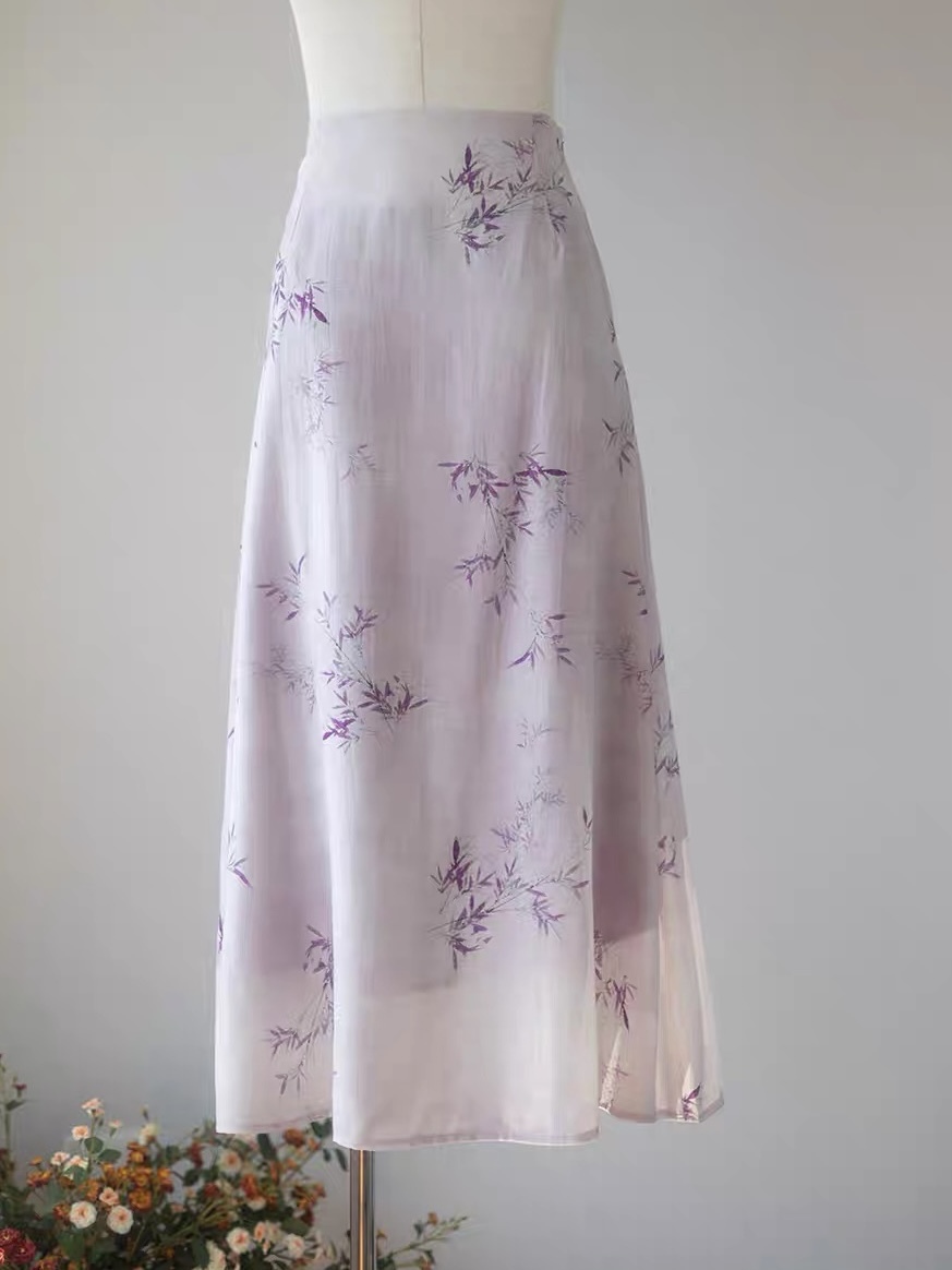 Pan Cheong Bamboo Printing Oriental Skirt Set