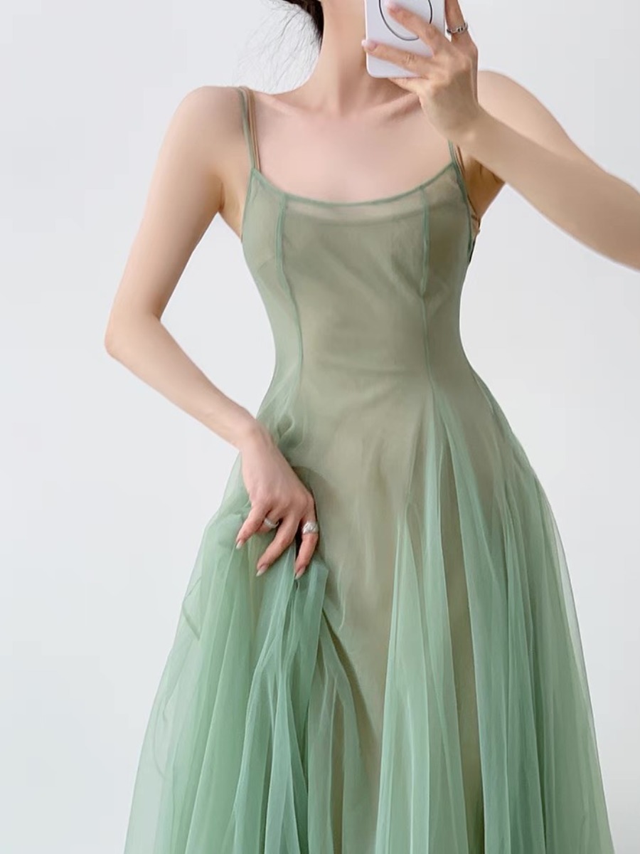 Kyaya Sheer Flare Dress -The Black Bow