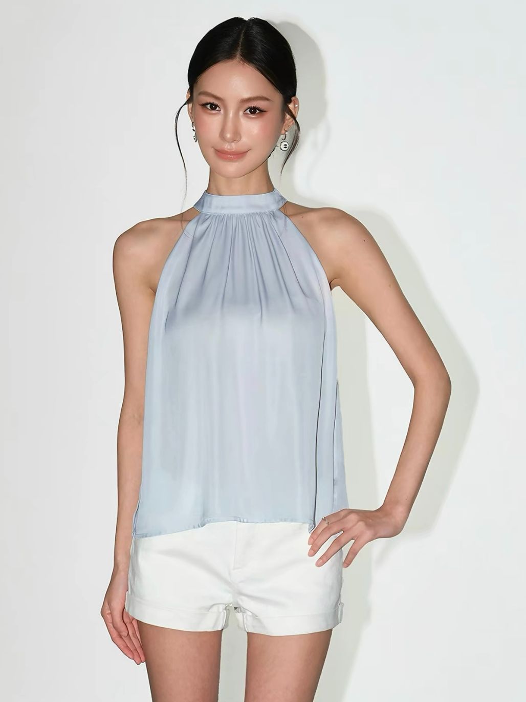 Rosalie Tie Back Halter Neck Flowy Top