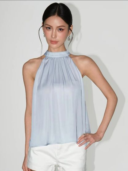Rosalie Tie Back Halter Neck Flowy Top