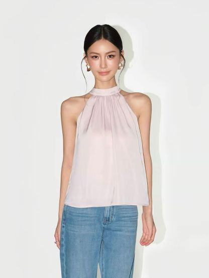 Rosalie Tie Back Halter Neck Flowy Top