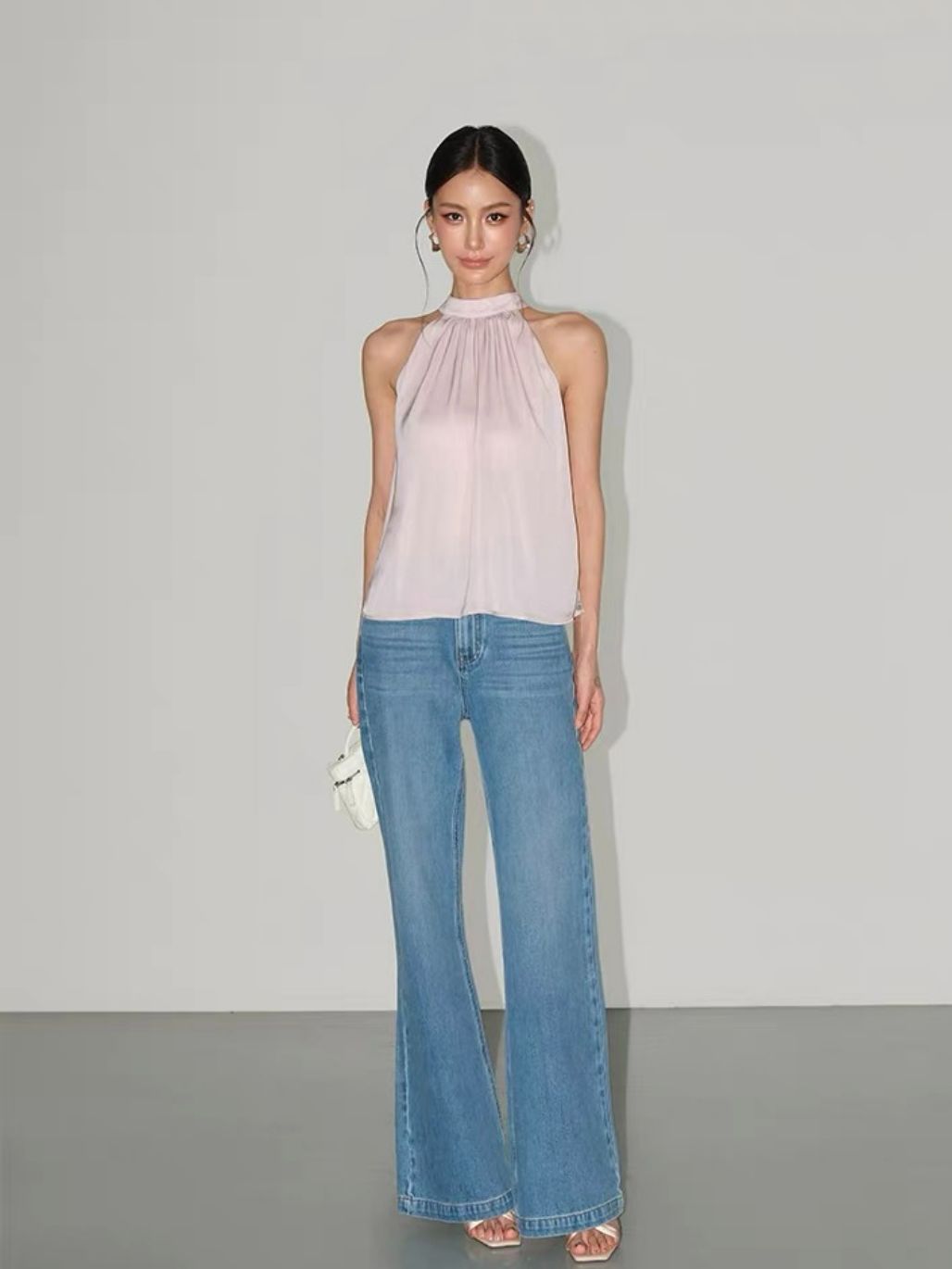 Rosalie Tie Back Halter Neck Flowy Top