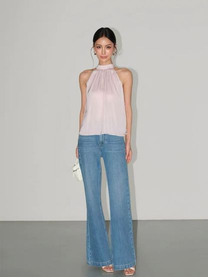 Rosalie Tie Back Halter Neck Flowy Top