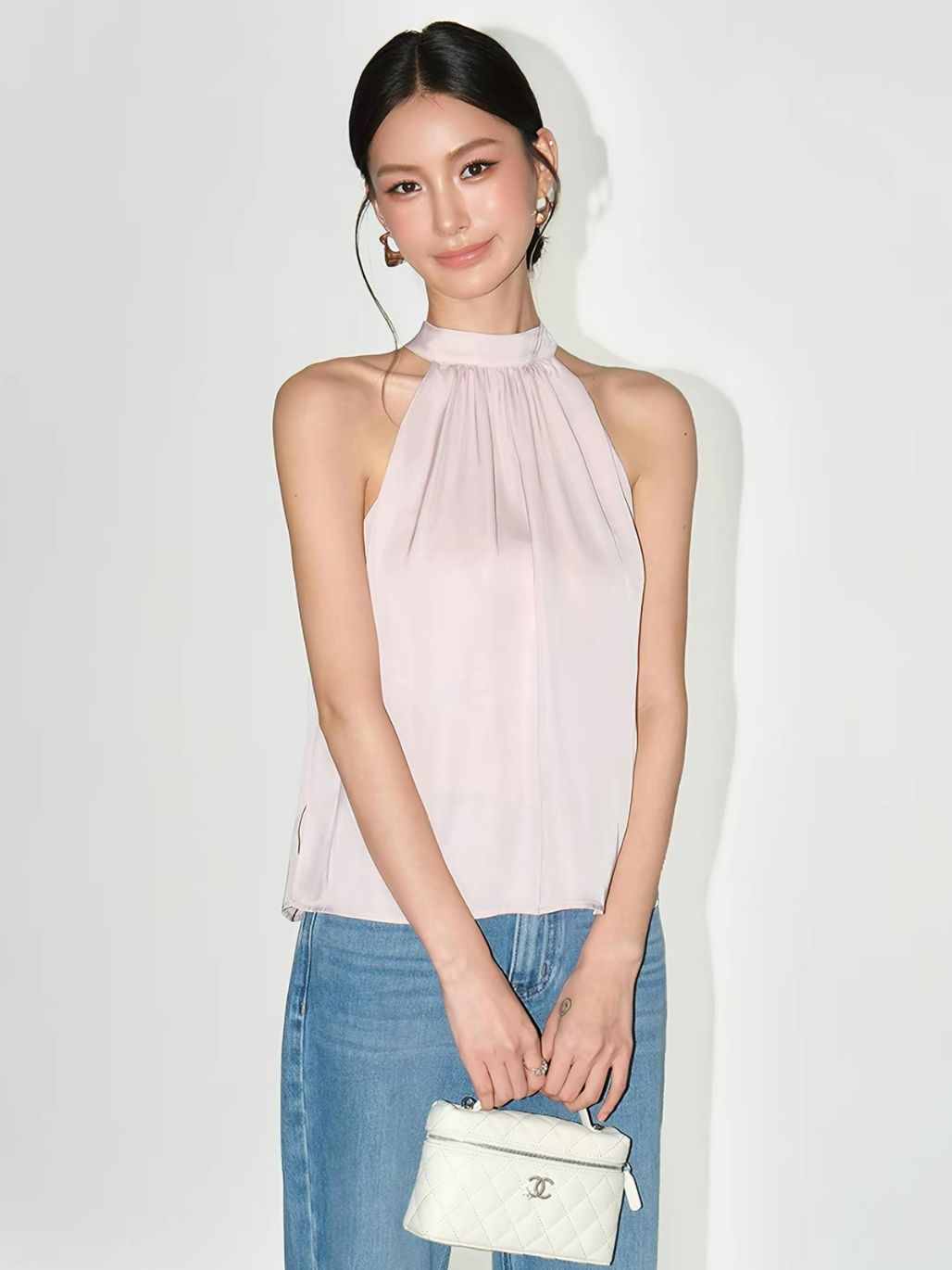 Rosalie Tie Back Halter Neck Flowy Top