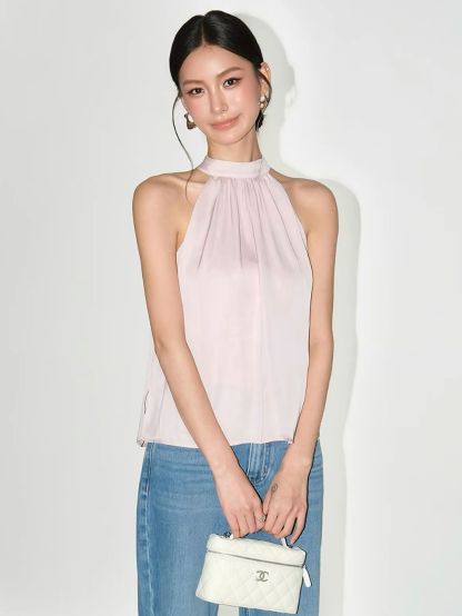 Rosalie Tie Back Halter Neck Flowy Top
