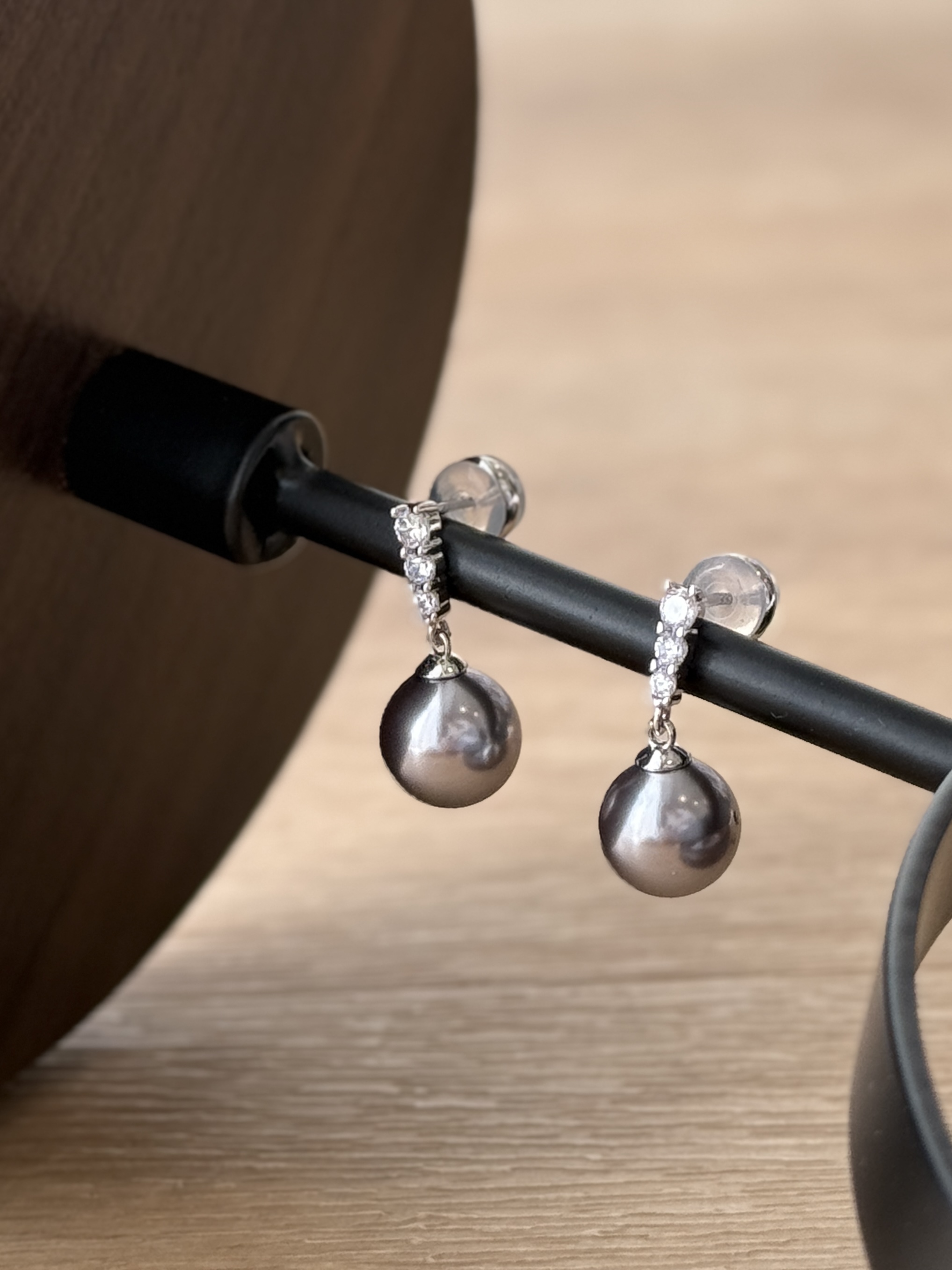 Ye-Hwa Pave Diamond Pearl Drop Earrings