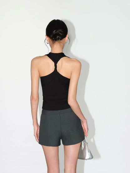 Raelynn High Neck Back Twist Knit Top