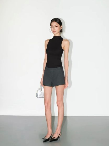 Raelynn High Neck Back Twist Knit Top